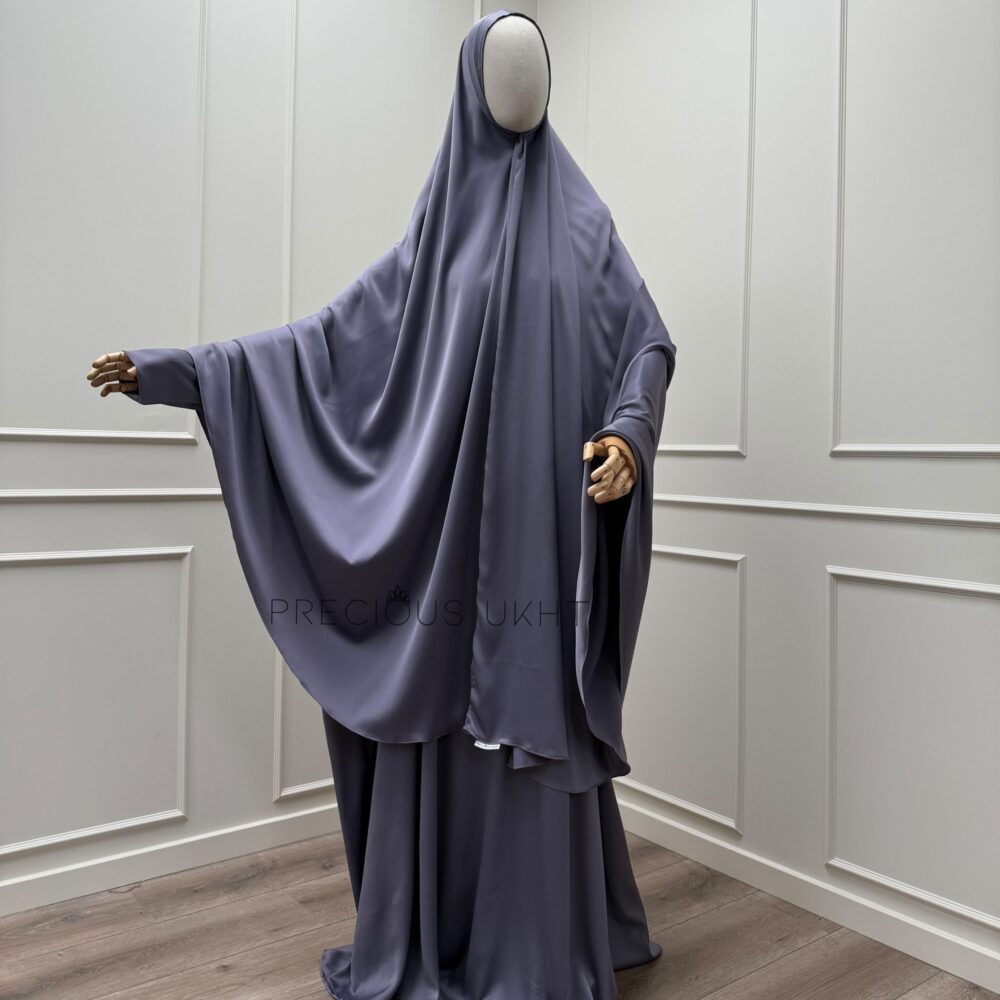 Extra Long Khimaar & Abaya Set 'Muted Lavender' (Pearl Collection)