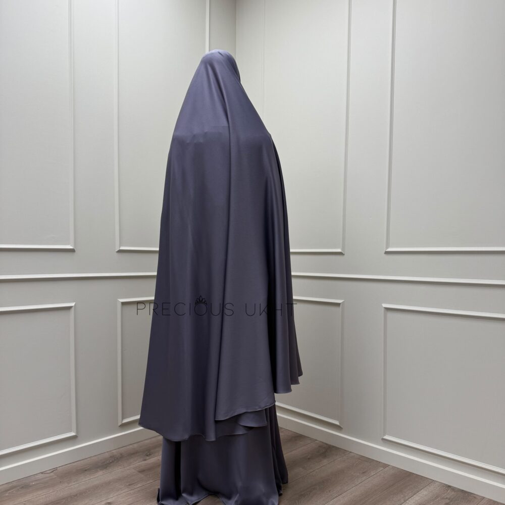 Alternative view of Extra Long Khimaar & Abaya Set 'Muted Lavender' (Pearl Collection)