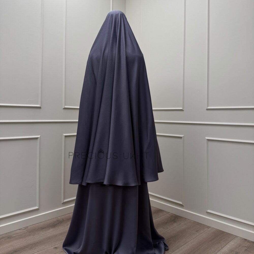 Alternative view of Medium Khimaar & Abaya Set 'Muted Lavender' (Pearl Collection)