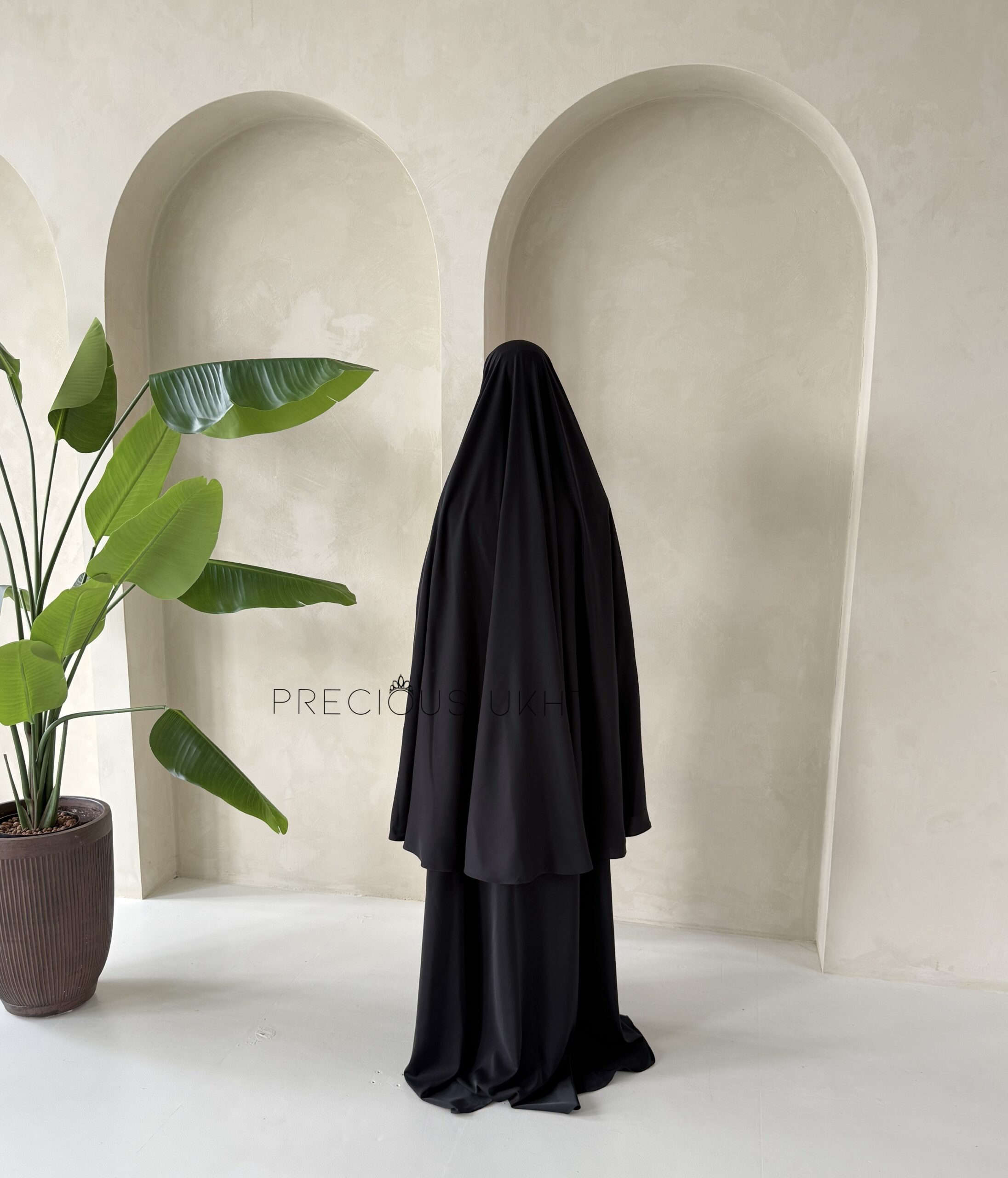 Chaymae Medium Khimaar & Abaya Set 'Black' - Afbeelding 2
