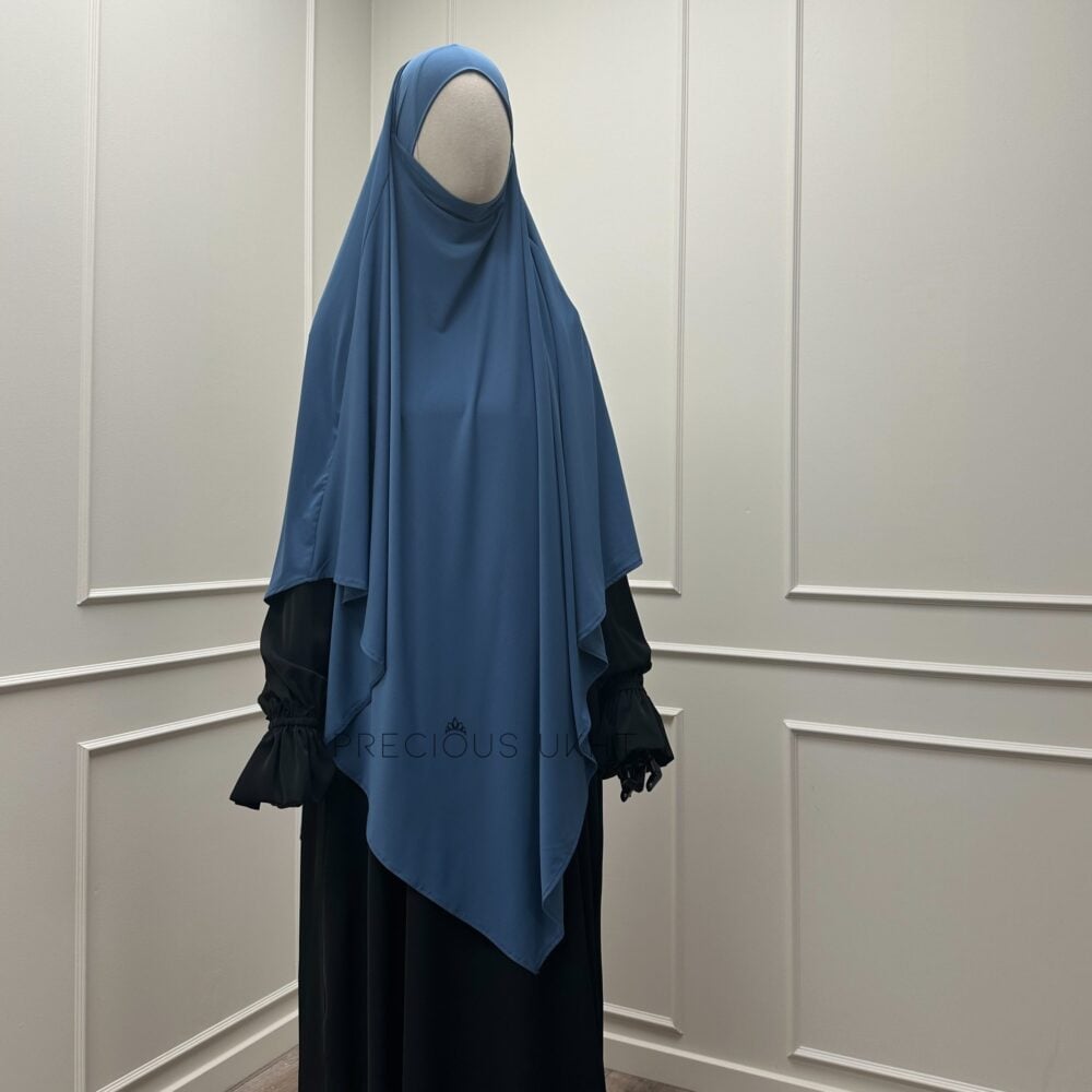 Amira Khimaar Long 'Jeans Blue' (Premium Jersey)