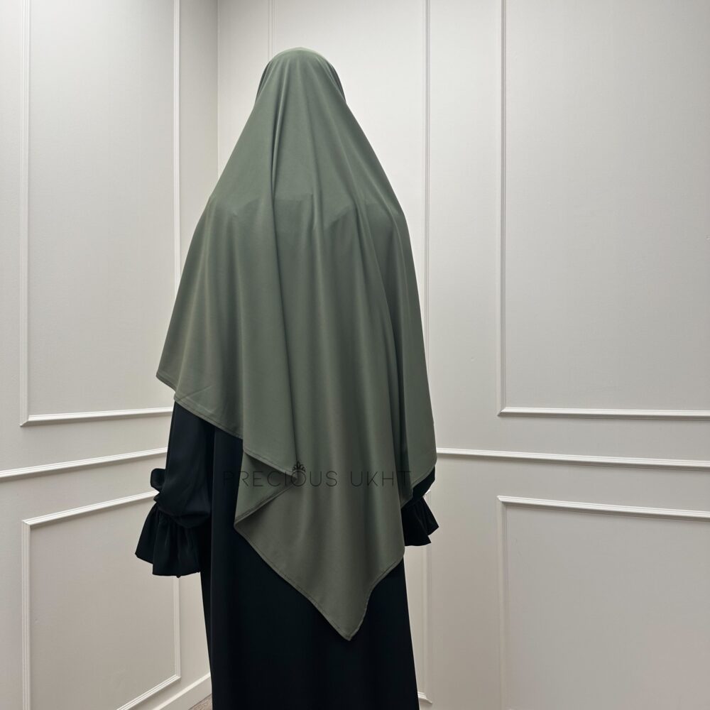 Alternative view of Amira Khimaar Short 'Dark Olive' (Premium Jersey)