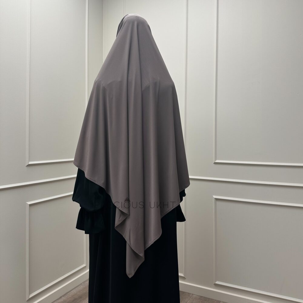 Alternative view of Amira Khimaar Short 'Dark Taupe' (Premium Jersey)