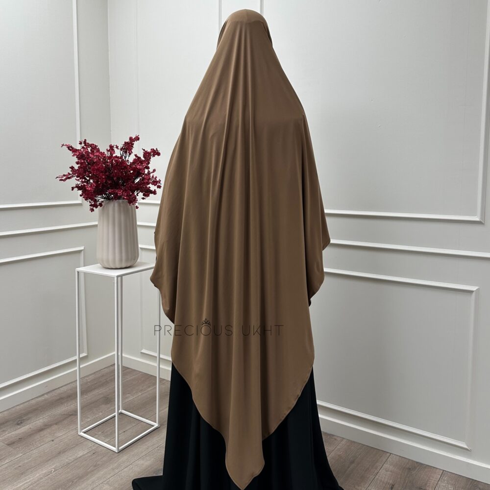 Alternative view of Amira Khimaar Long 'Coffee' (Premium Jersey)