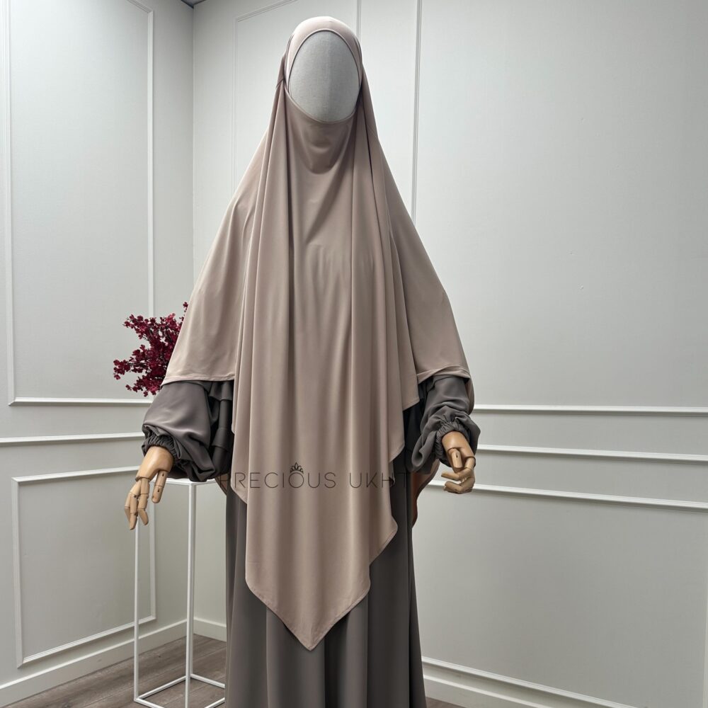 Amira Khimaar Long ‘Beige’ (Premium Jersey)