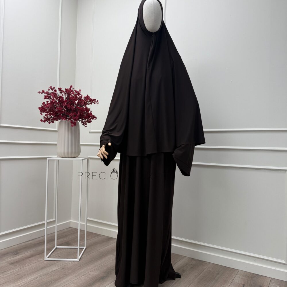 Premium Jersey Short Khimaar & Abaya ‘Dark Chocolate’