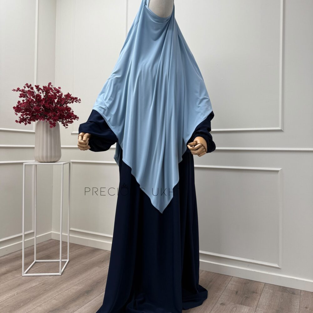 Amira Khimaar Long 'Baby Blue' (Premium Jersey)