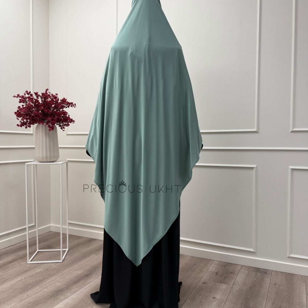 Alternative view of Amira Khimaar Long ‘Mint Green’ (Premium Jersey)