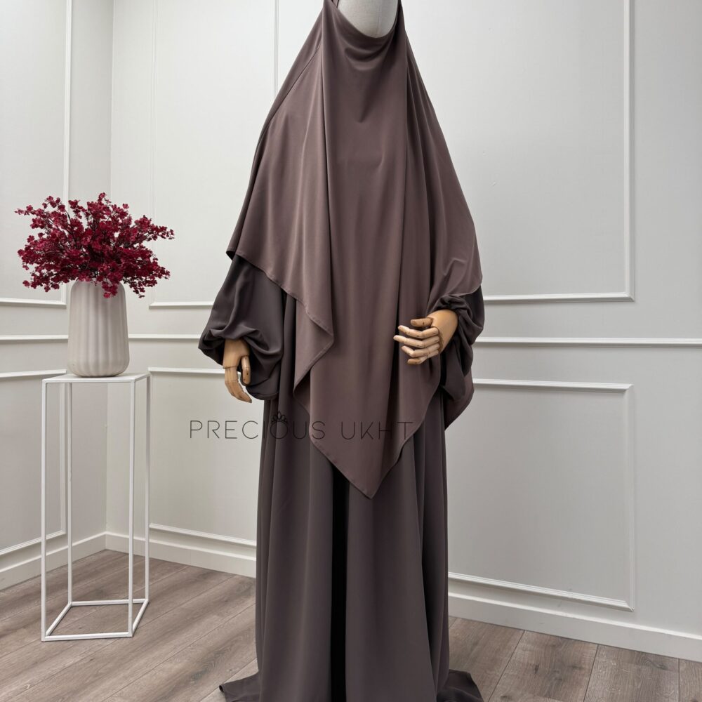 Amira Khimaar Long ‘Taupe Rose’ (Premium Jersey)