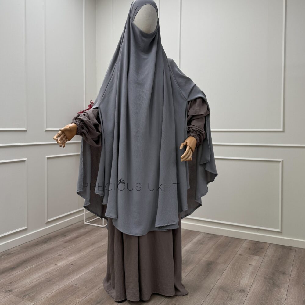 Tieback Knie Khimaar Yemeni 'Grey' (Stretch)