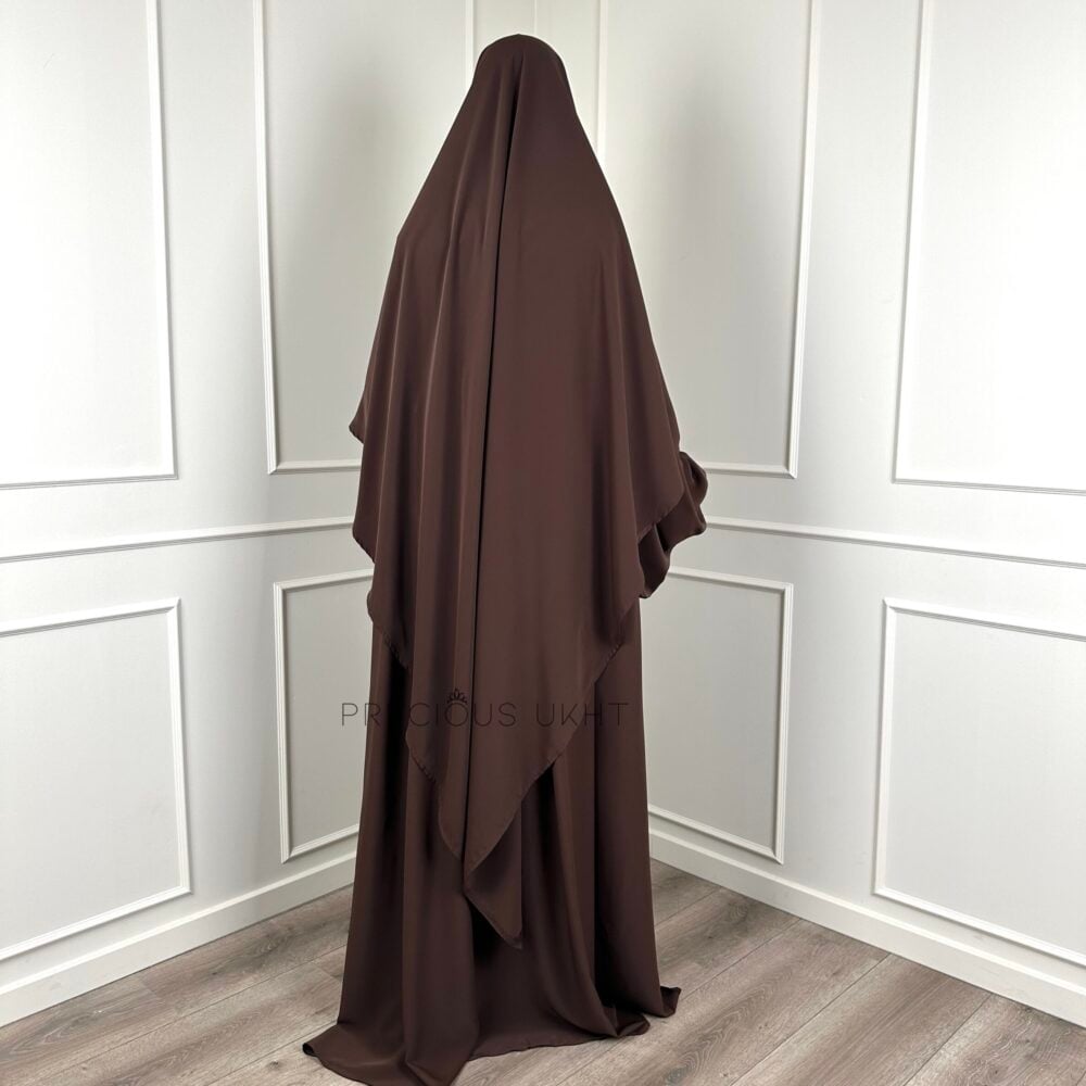 Alternative view of Amira Khimaar Long 'Chocolate' (Medina Silk Fabric)