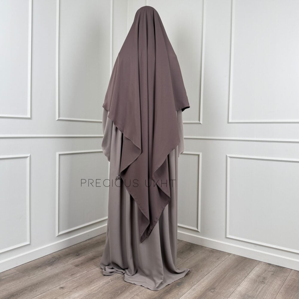 Alternative view of Amira Khimaar Long 'Ash Taupe' (Medina Silk Fabric)