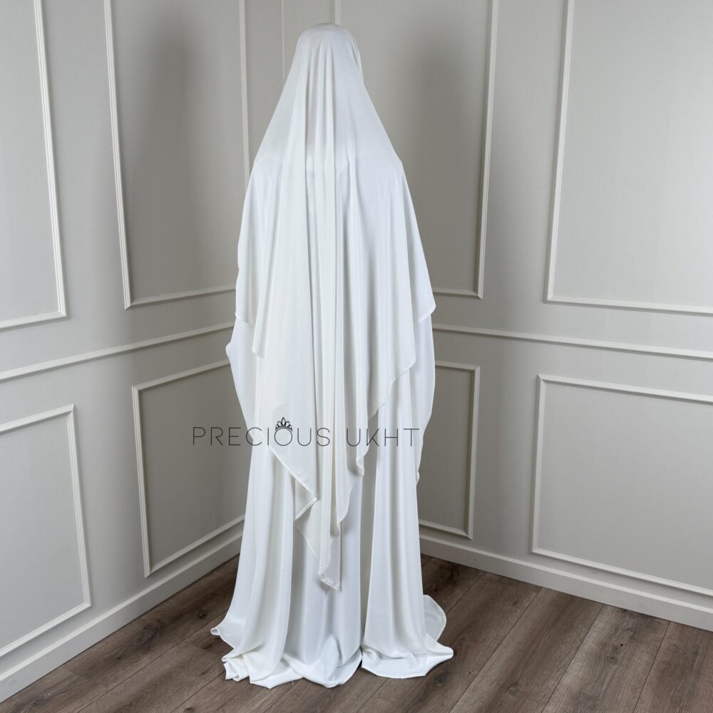 Alternative view of Amira Khimaar Long ‘White’ (Premium Jersey)