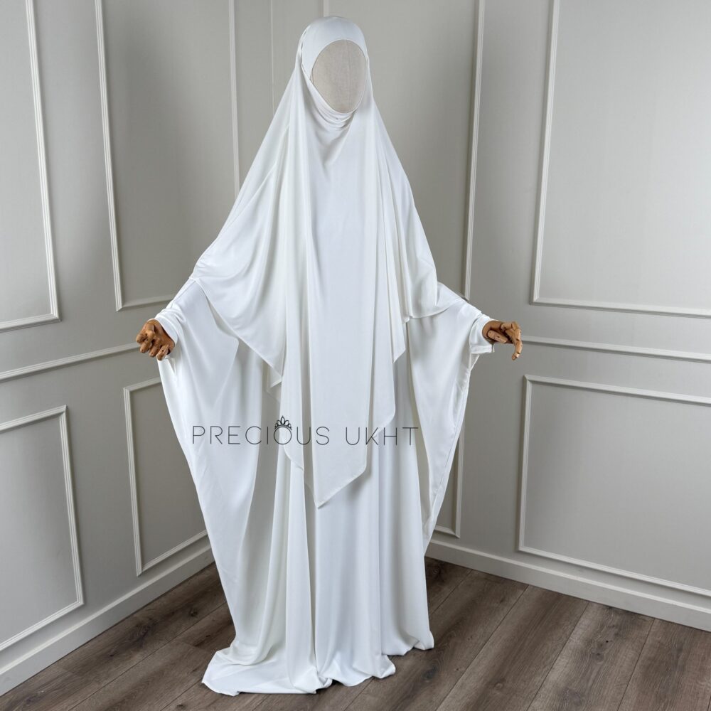 Amira Khimaar Long ‘White’ (Premium Jersey)