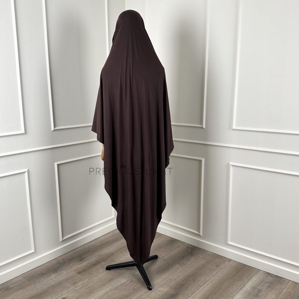 Alternative view of Amira Khimaar Long 'Dark Brown' (Bamboo Fabric)
