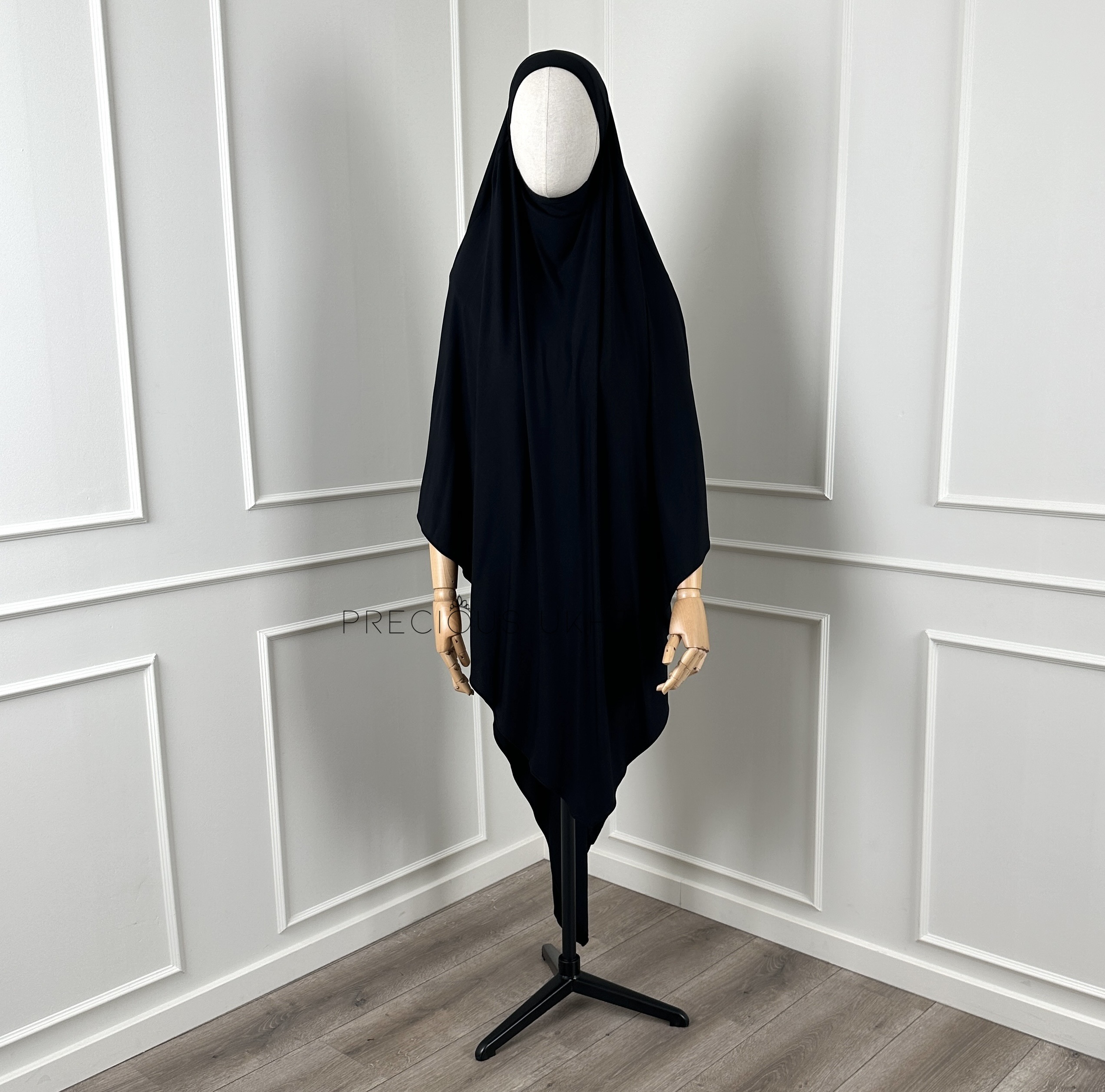 Amira Khimaar Long 'Black' (Bamboo Fabric)