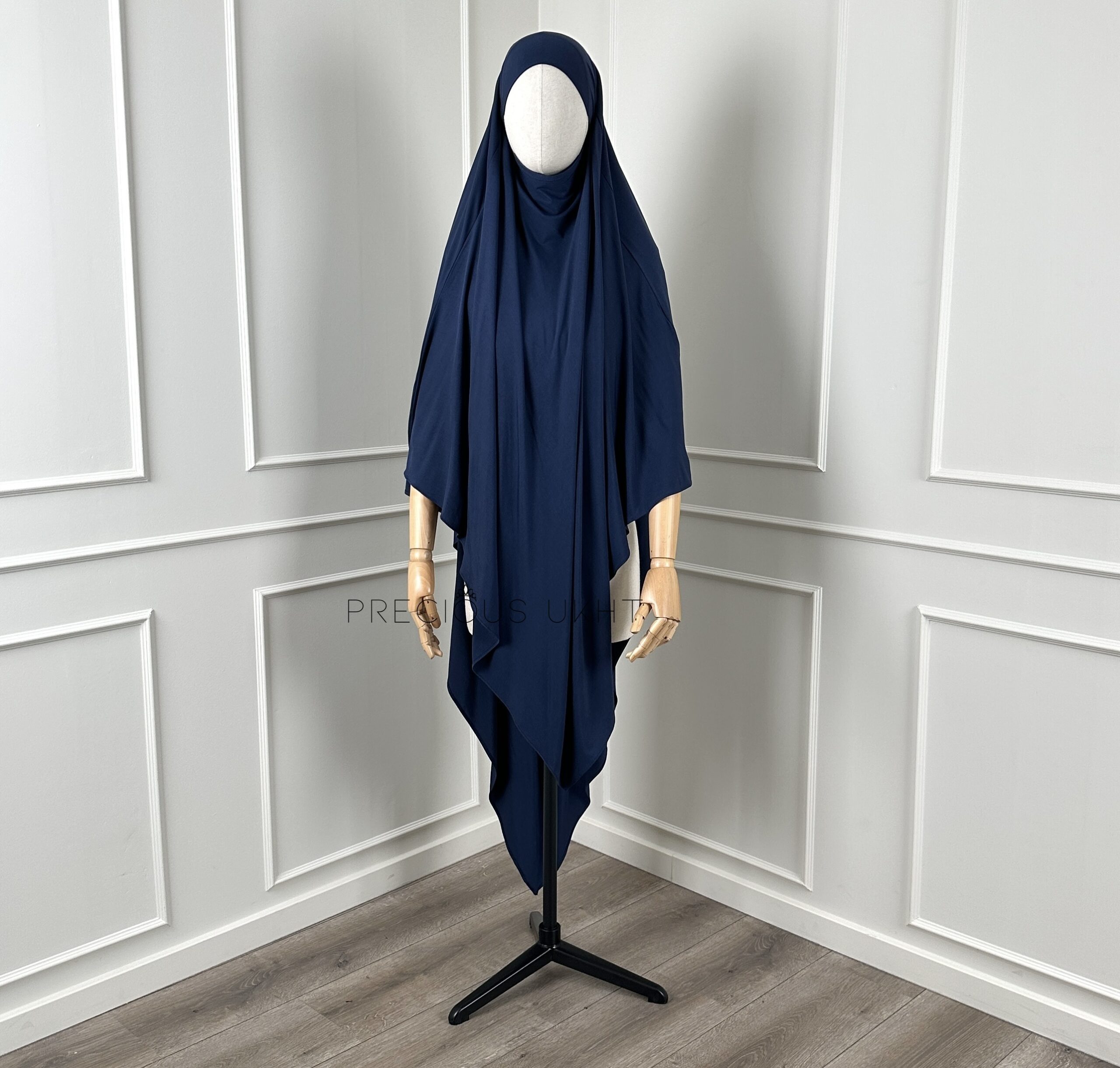 Amira Khimaar Long 'Dark Blue' (Bamboo Fabric)