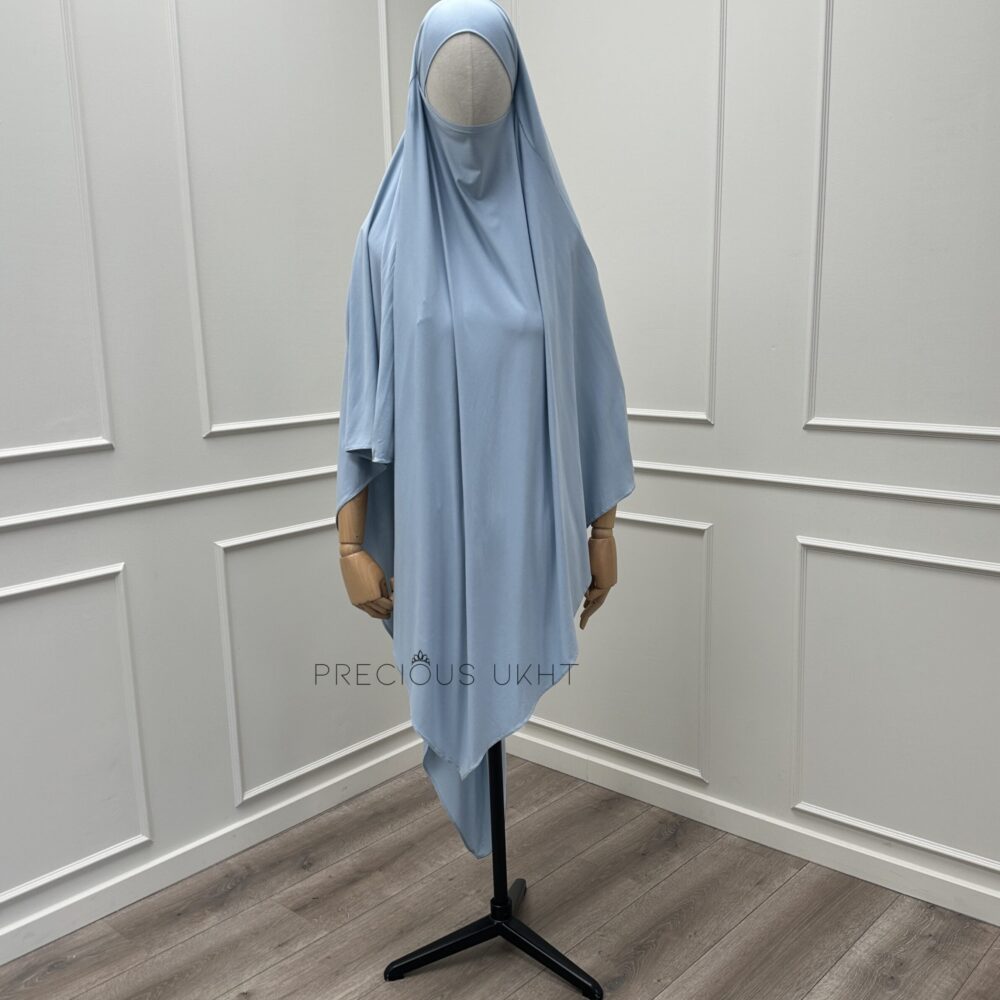 Amira Khimaar Long 'Baby Blue' (Bamboo Fabric)