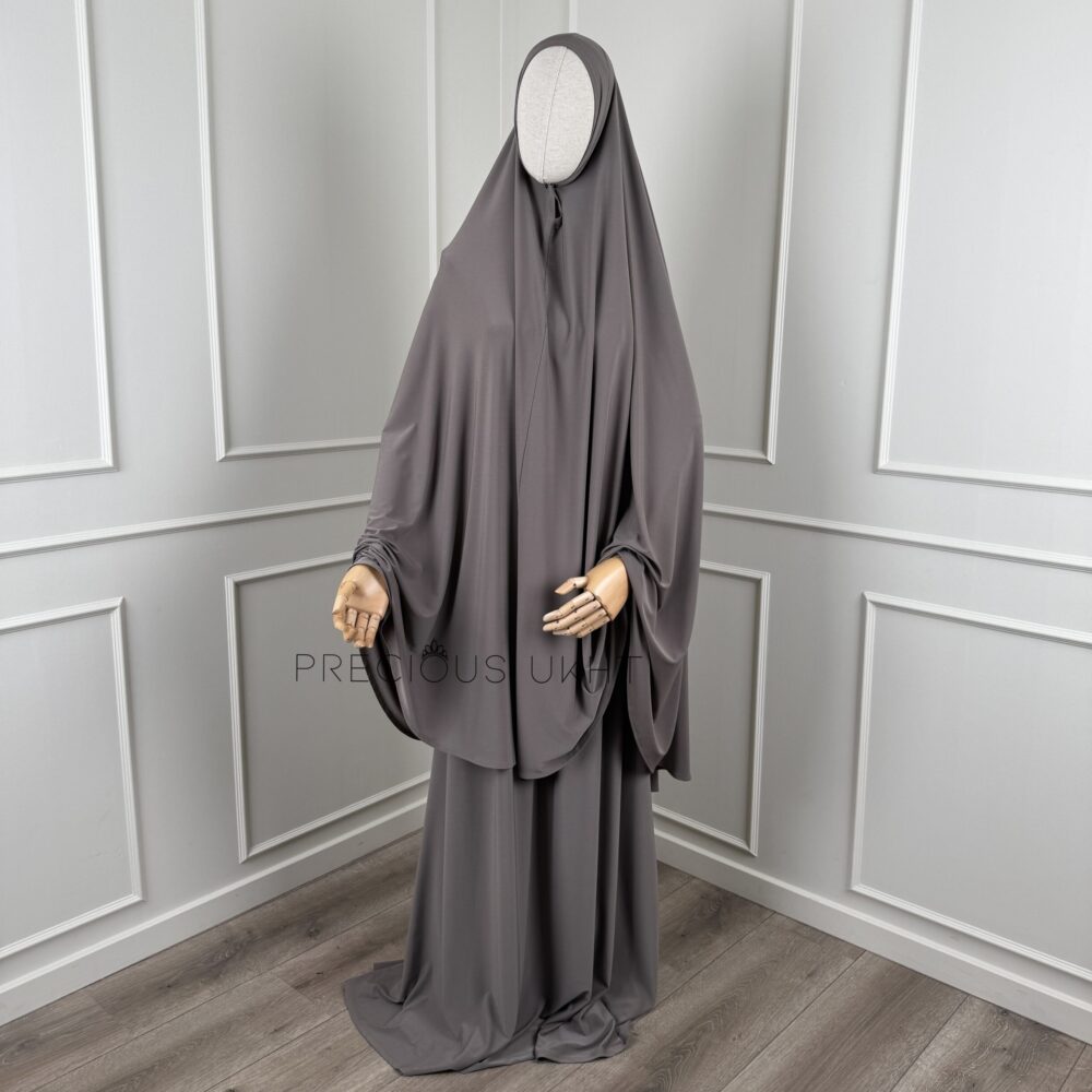 Premium Jersey Extra Long Khimaar & Rok 'Dark Taupe'