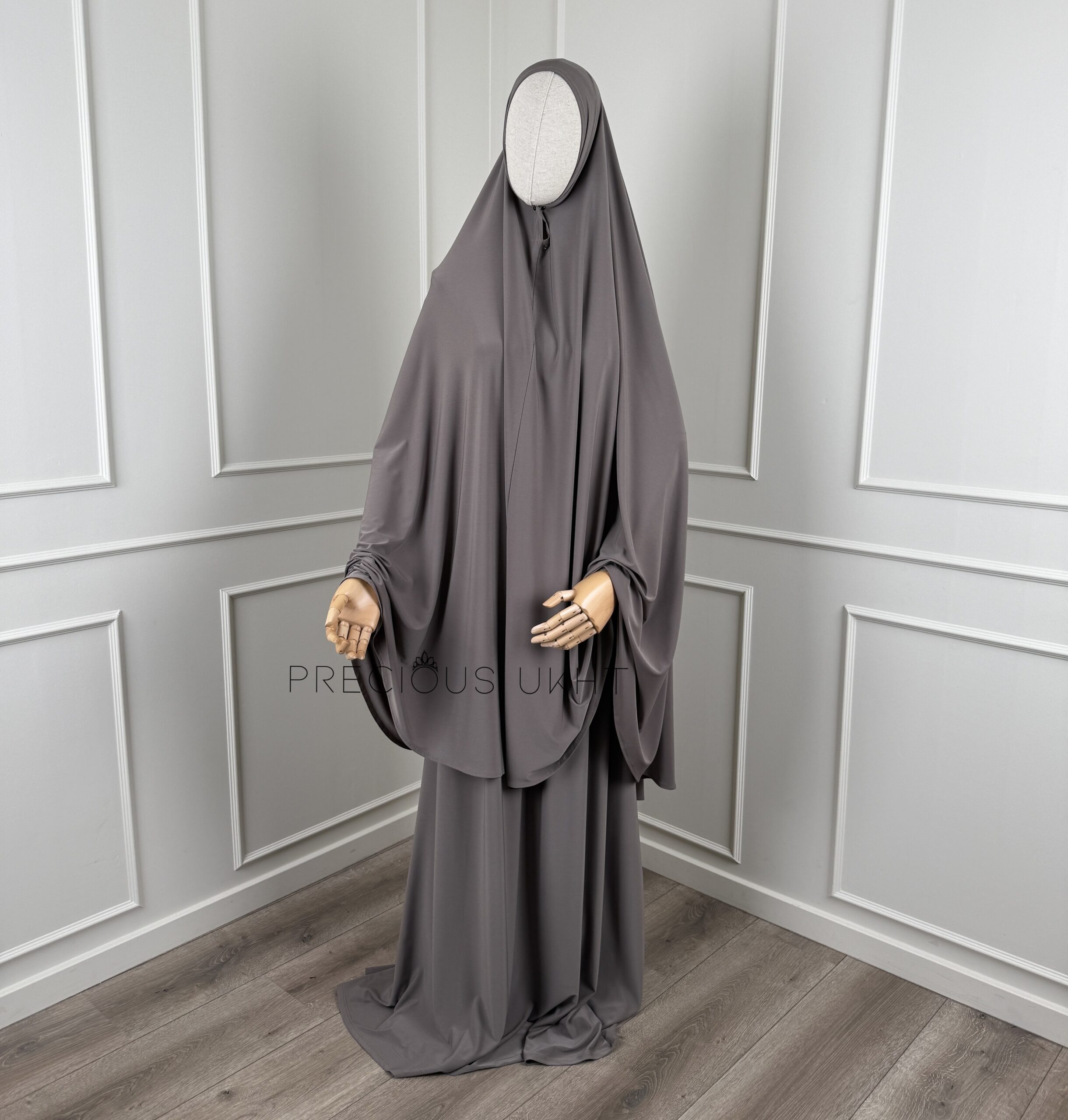 Premium Jersey Extra Long Khimaar & Rok 'Dark Taupe'