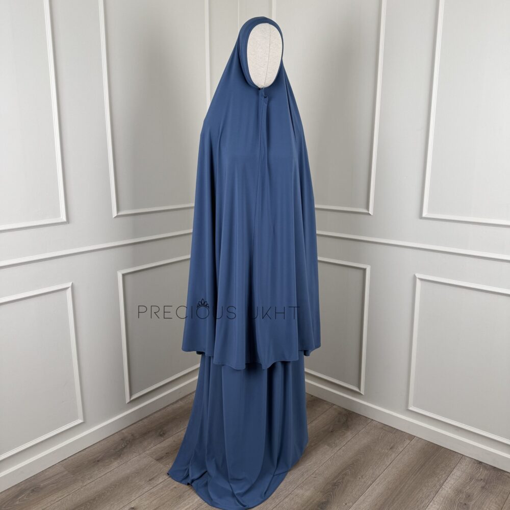 Premium Jersey Extra Long Khimaar & Rok 'Jeans Blue'