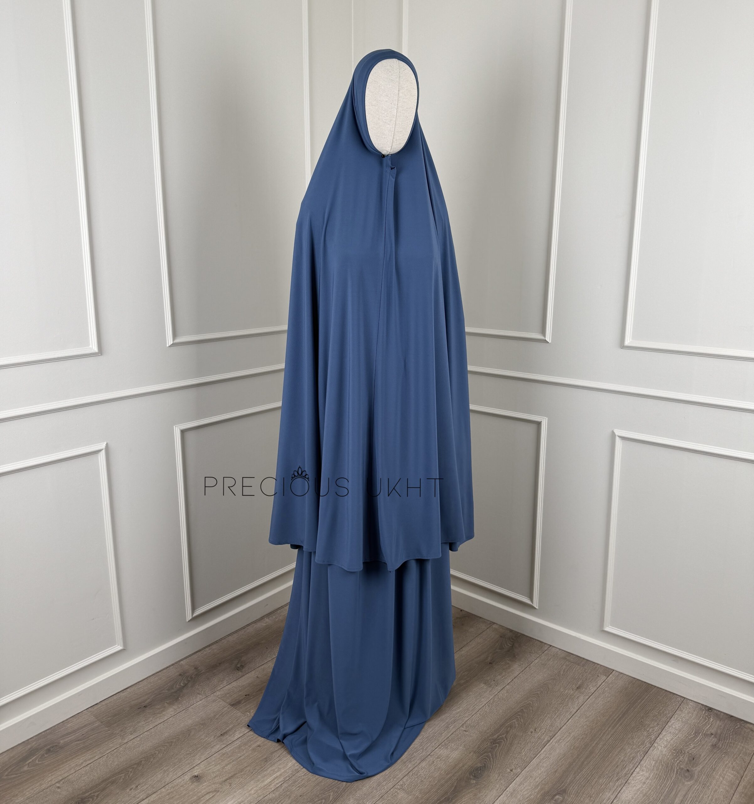 Premium Jersey Extra Long Khimaar & Rok 'Jeans Blue'