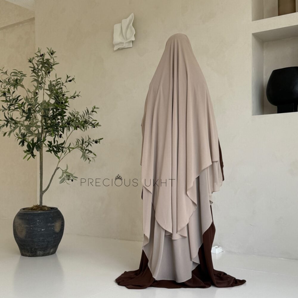 Alternative view of 2 Laags Yemeni Chiffon Khimaar 'Beige'