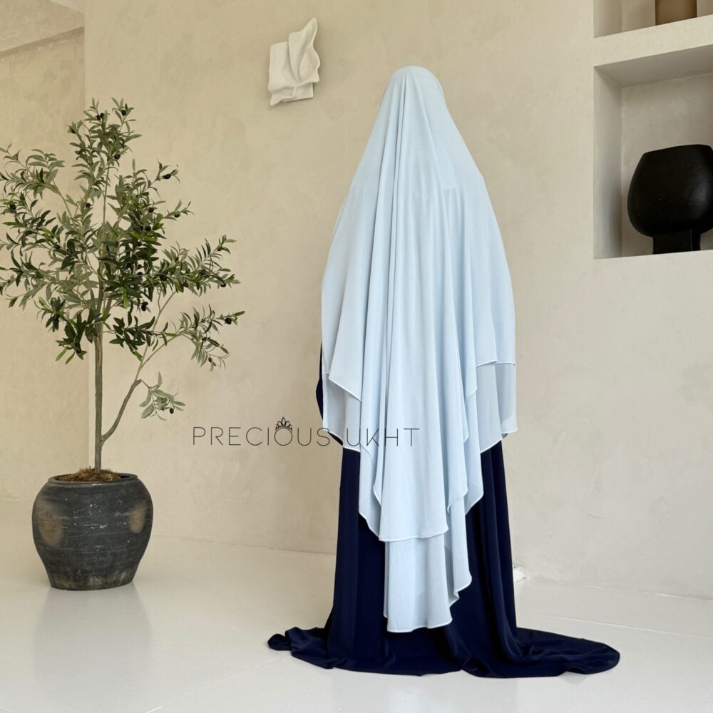 Alternative view of 2 Laags Yemeni Chiffon Khimaar 'Sky Blue'