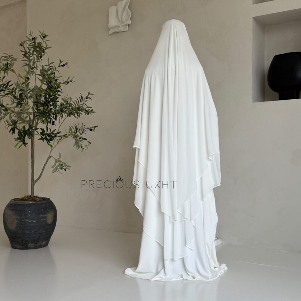 Alternative view of 2 Laags Yemeni Chiffon Khimaar 'White'