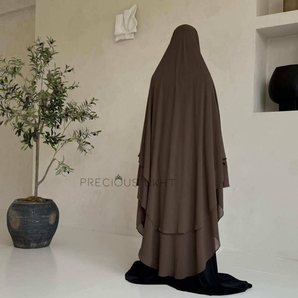 Alternative view of 2 Laags Yemeni Chiffon Khimaar 'Umber'