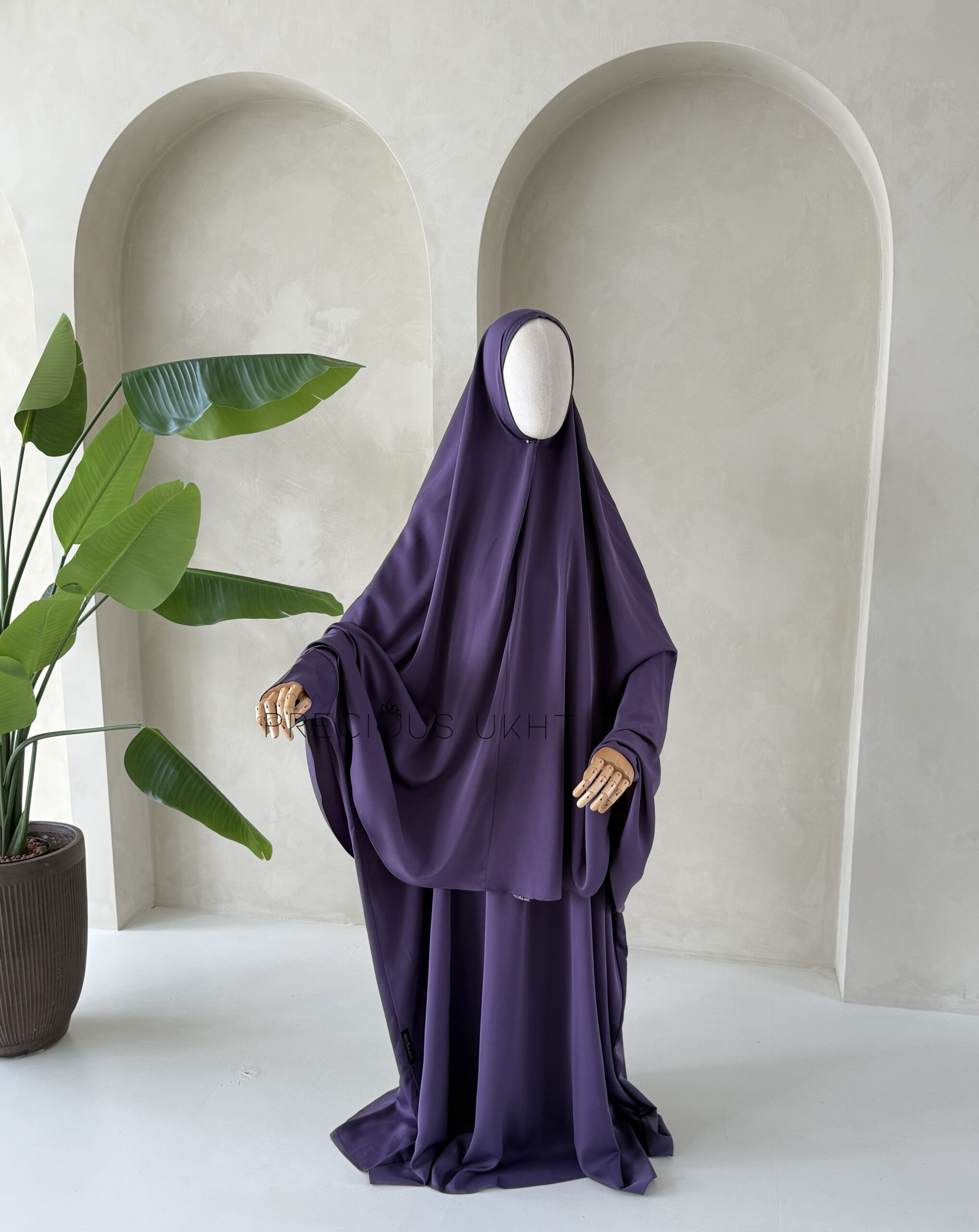 Chaymae Medium Khimaar & Abaya Set 'Imperial Plum'