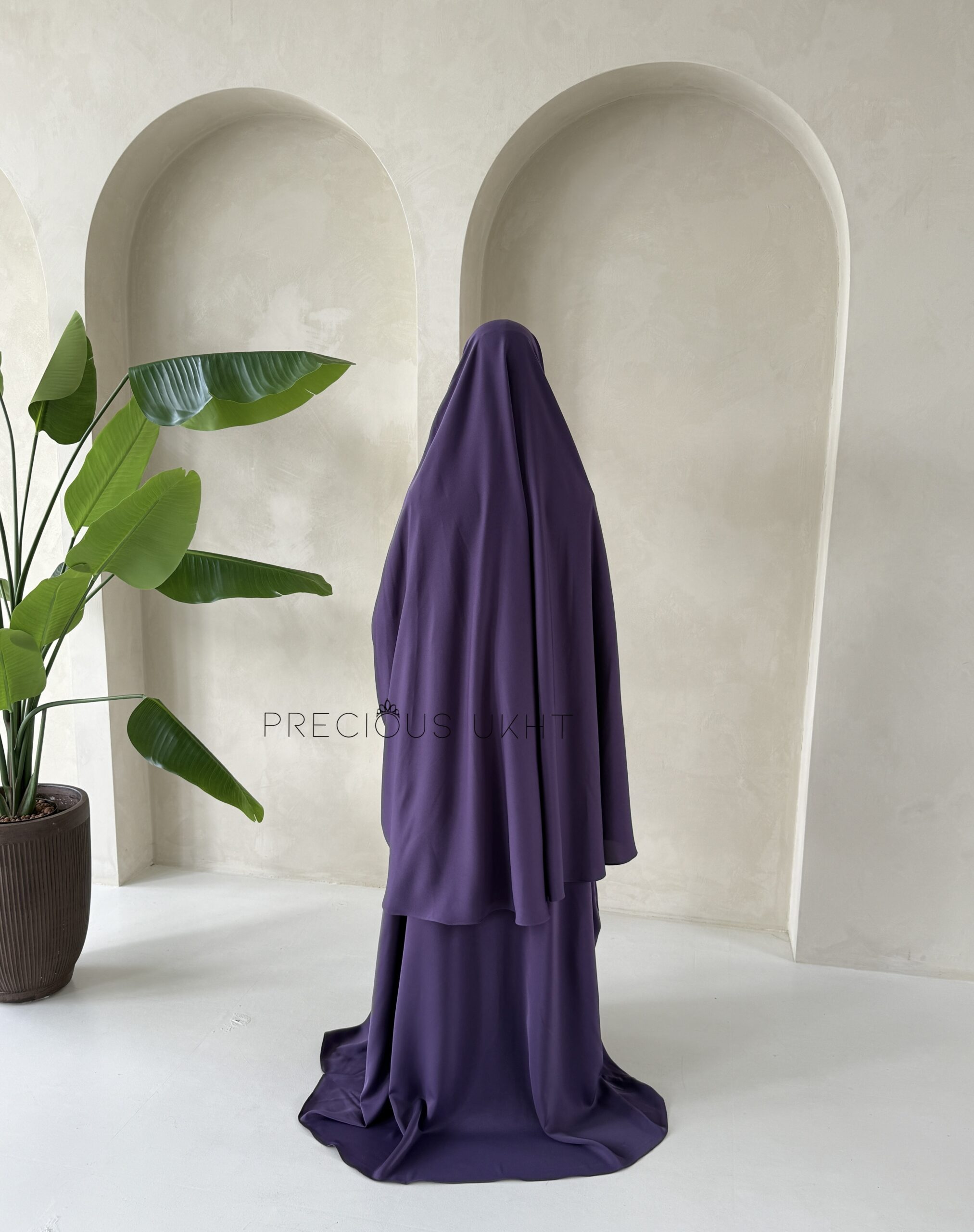 Chaymae Medium Khimaar & Abaya Set 'Imperial Plum' - Afbeelding 2