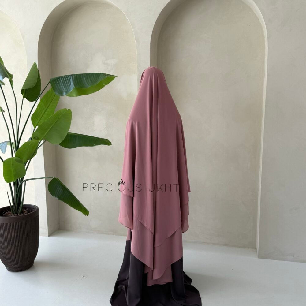 Alternative view of 2 Laags Yemeni Chiffon Khimaar 'Old Rose'