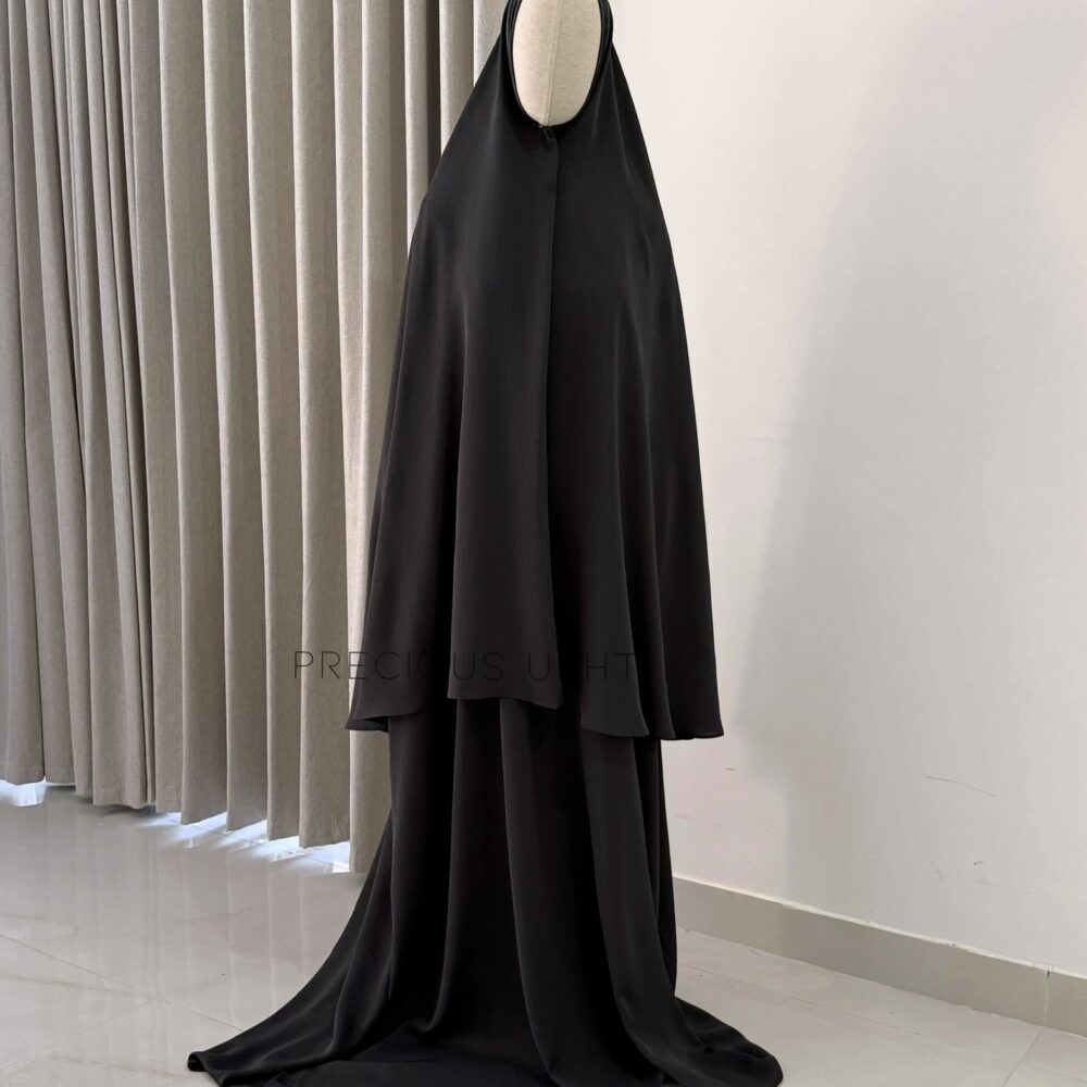 Oemayrah Medium Khimaar & Abaya Set ‘Deep Grey’