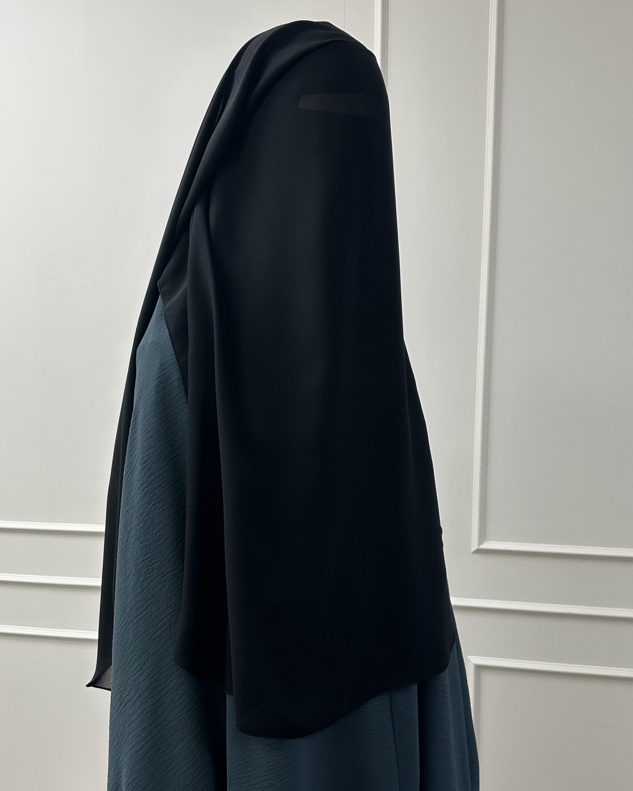 3 Laags Tieback Niqaab 'Black' - Afbeelding 2