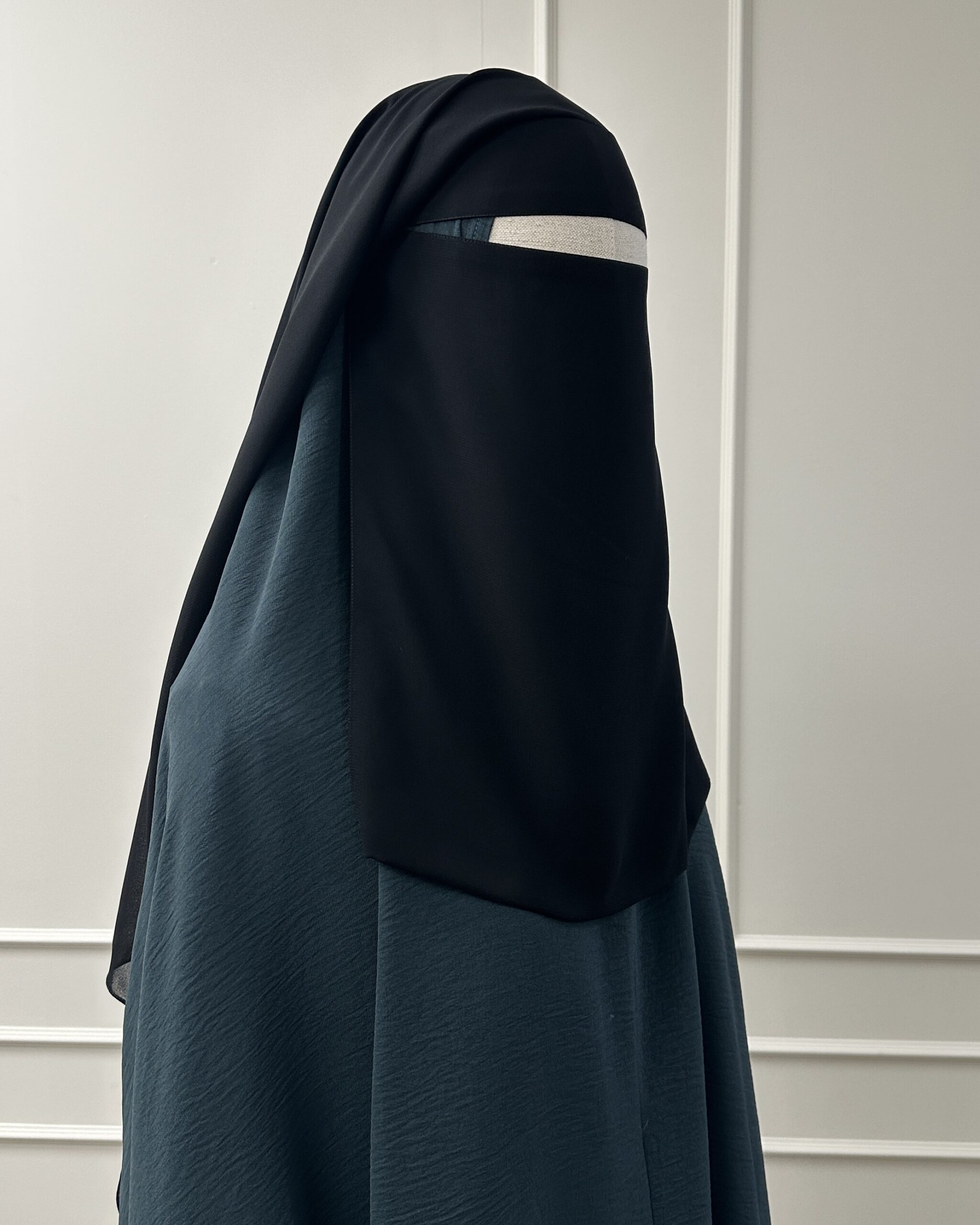 3 Laags Tieback Niqaab 'Black'