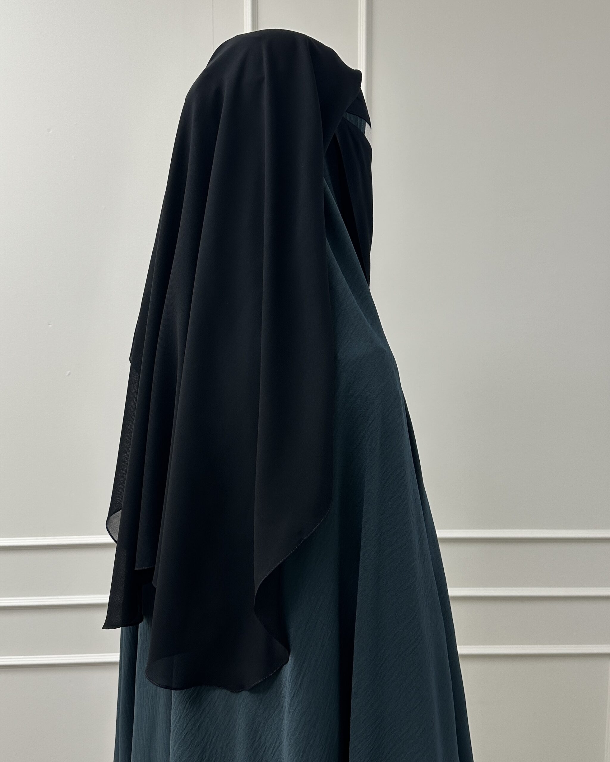 2 Laags Tieback Niqaab 'Black' - Afbeelding 2