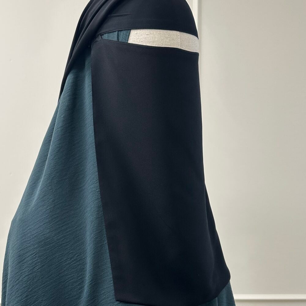2 Laags Tieback Niqaab 'Black'