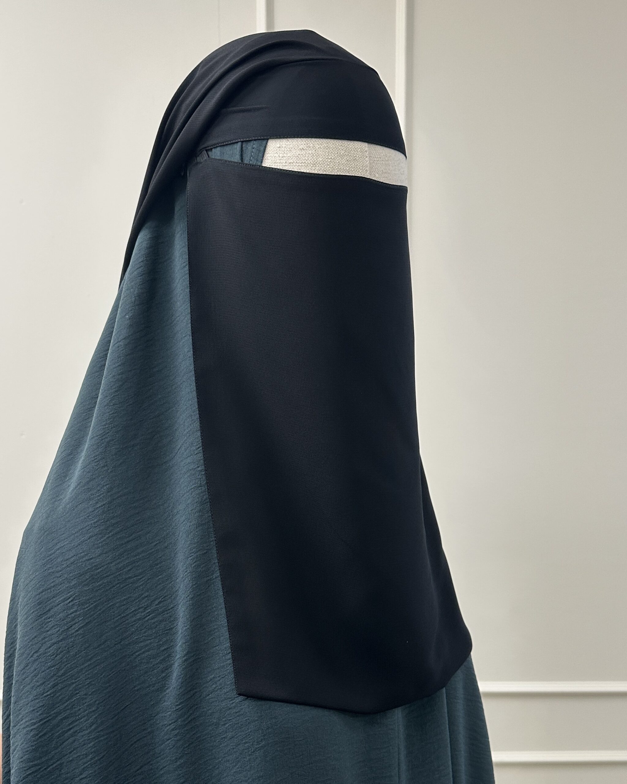 2 Laags Tieback Niqaab 'Black'