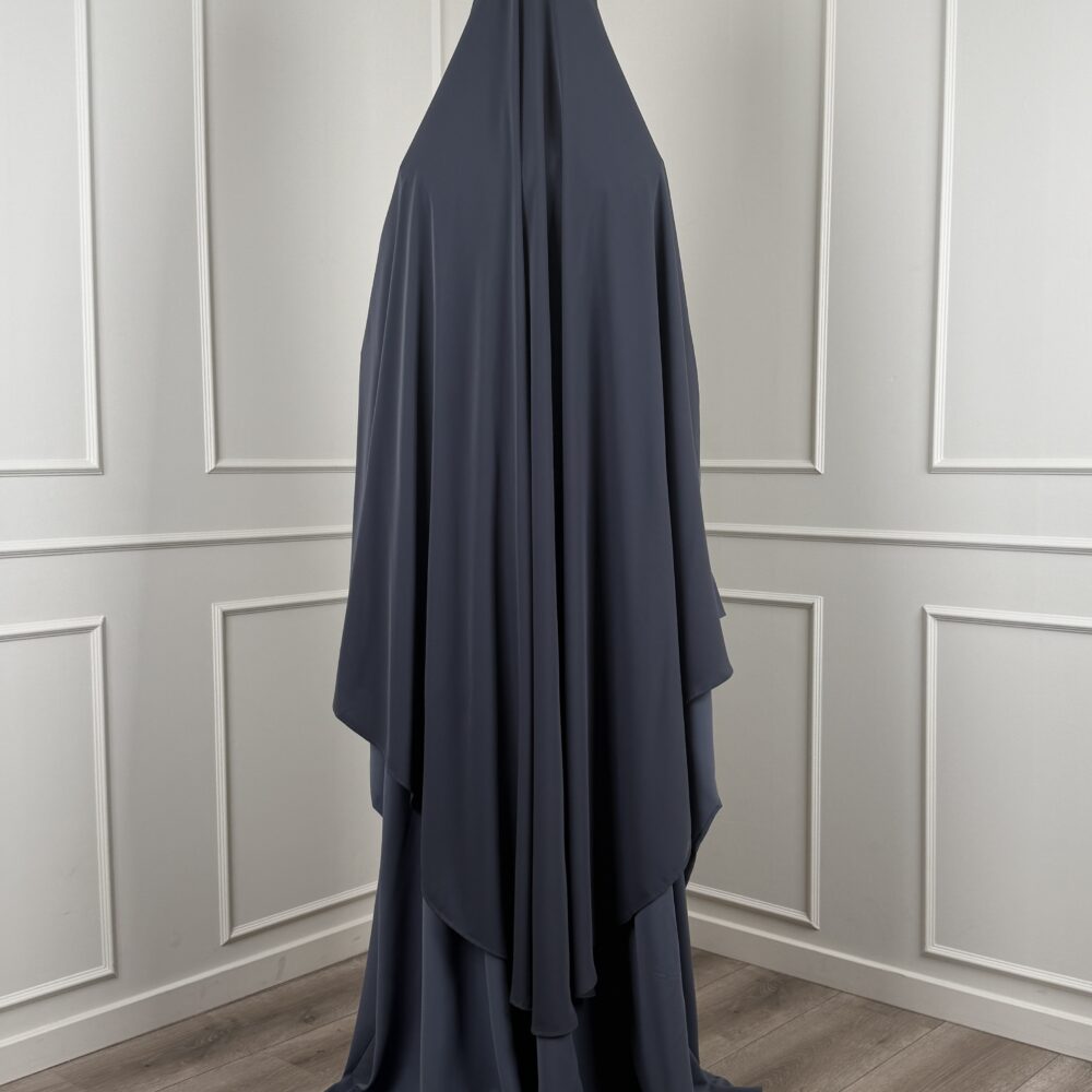 Alternative view of Tieback Knie Khimaar Yemeni 'Navy Grey' (Medina Silk)
