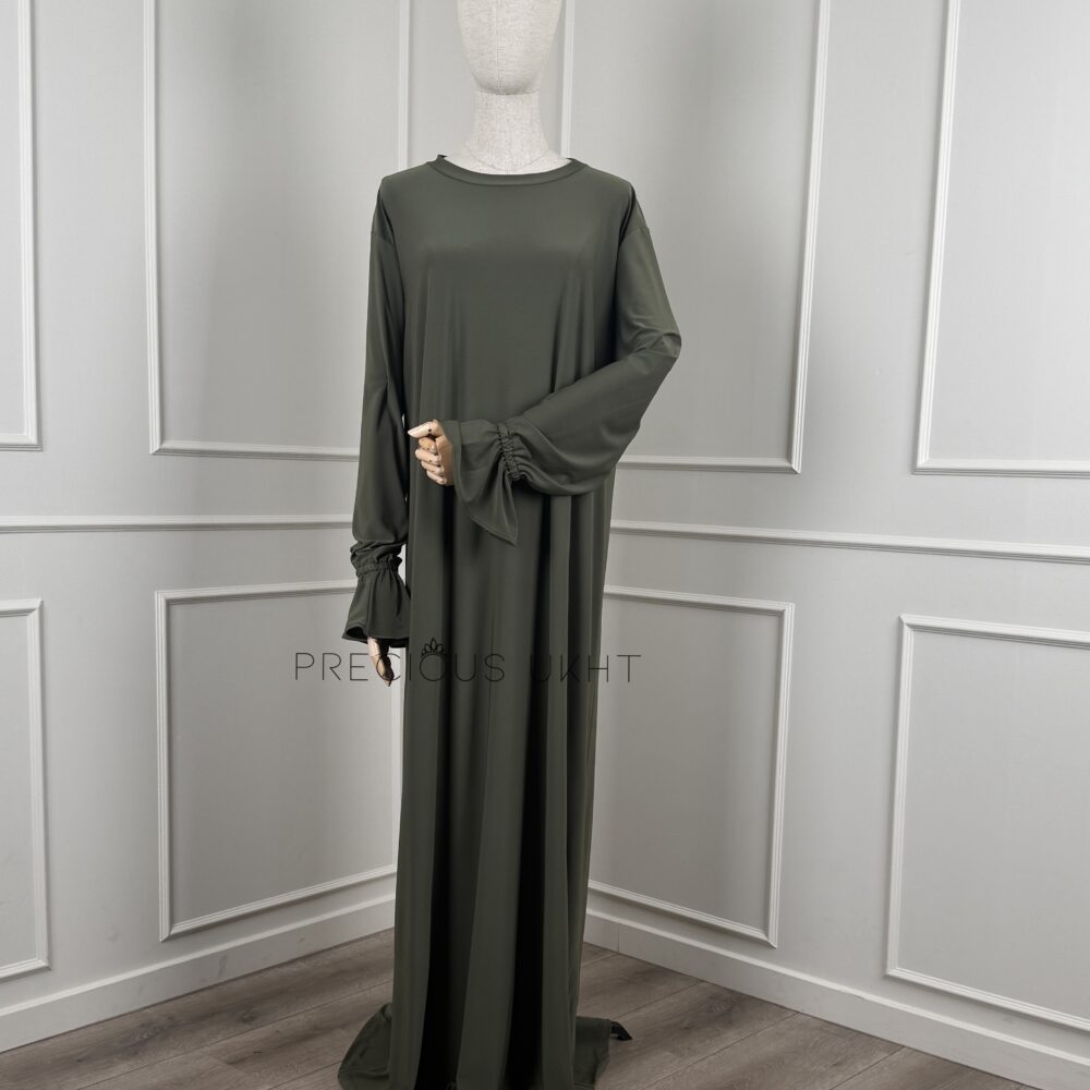 Alternative view of Premium Jersey Extra Long Khimaar & Abaya 'Dark Olive'