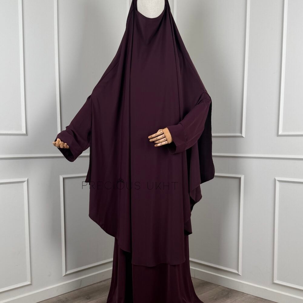Tieback Knie Khimaar Yemeni 'Plum' (Medina Silk)