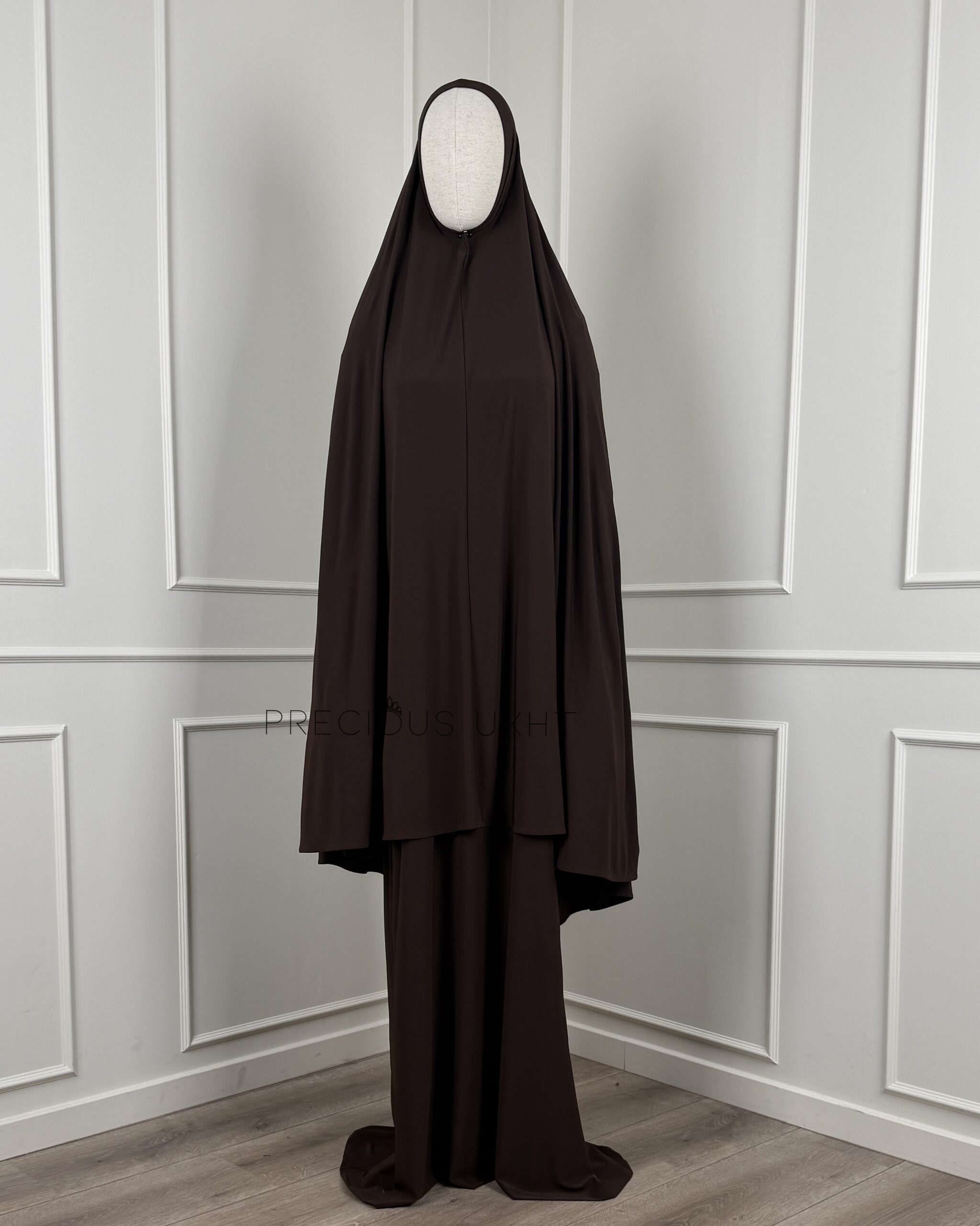 Premium Jersey Extra Long Khimaar & Abaya 'Dark Chocolate'