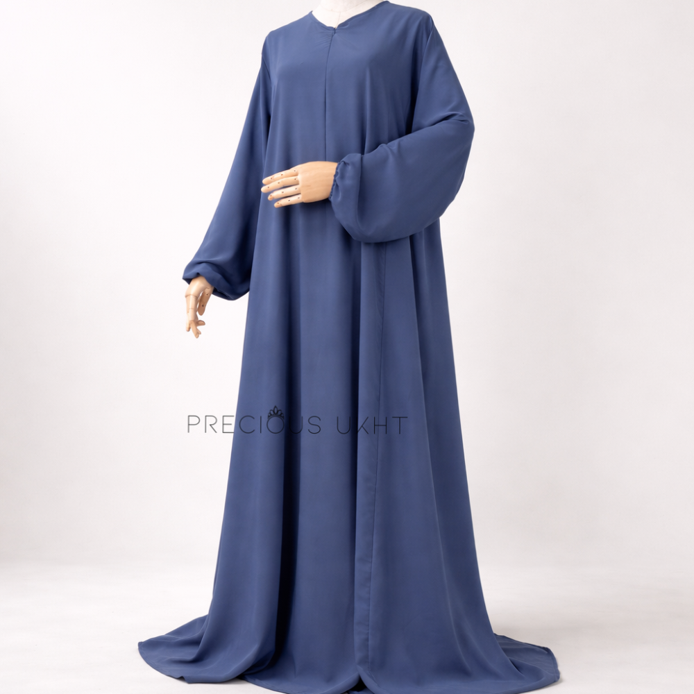 Luxury Soukaina Abaya 'Grey Blue’