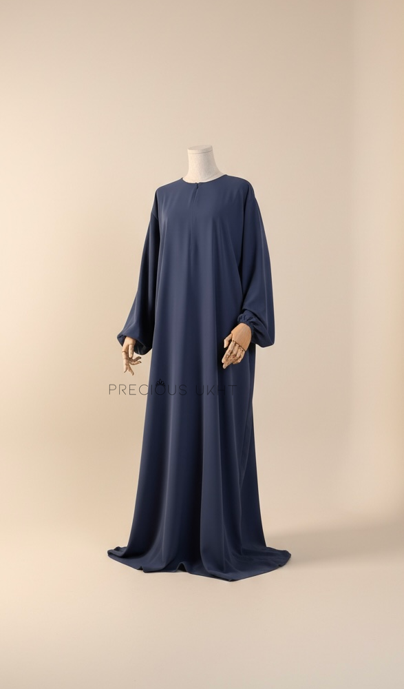 Luxury Wissam Abaya 'Grey Blue’