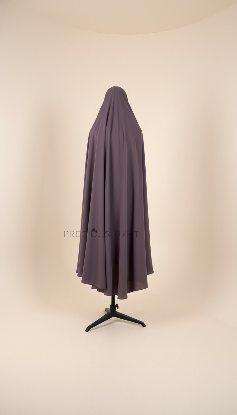 Luxury Extra Long Khimaar 'Smokey Plum' - Afbeelding 2