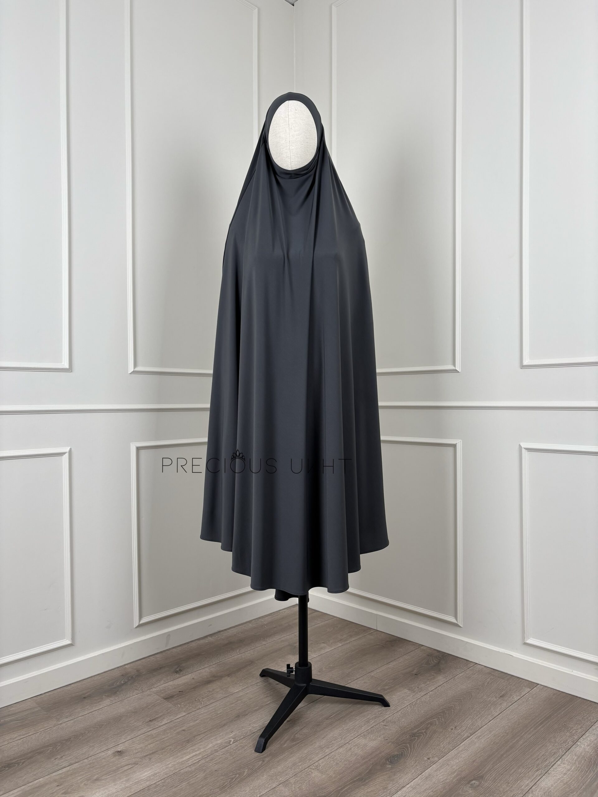 Premium Jersey Extra Long Tieback Khimaar 'Dark Grey'