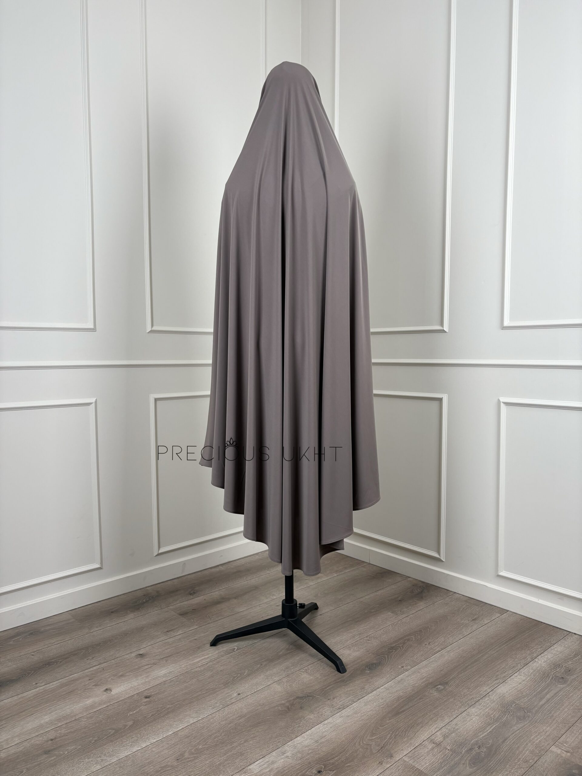 Premium Jersey Extra Long Tieback Khimaar 'Dark Taupe' - Afbeelding 2