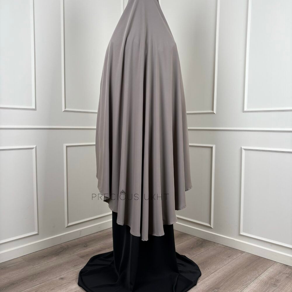 Alternative view of Tieback Knie Khimaar Yemeni 'Taupe Grey' (Medina Silk)