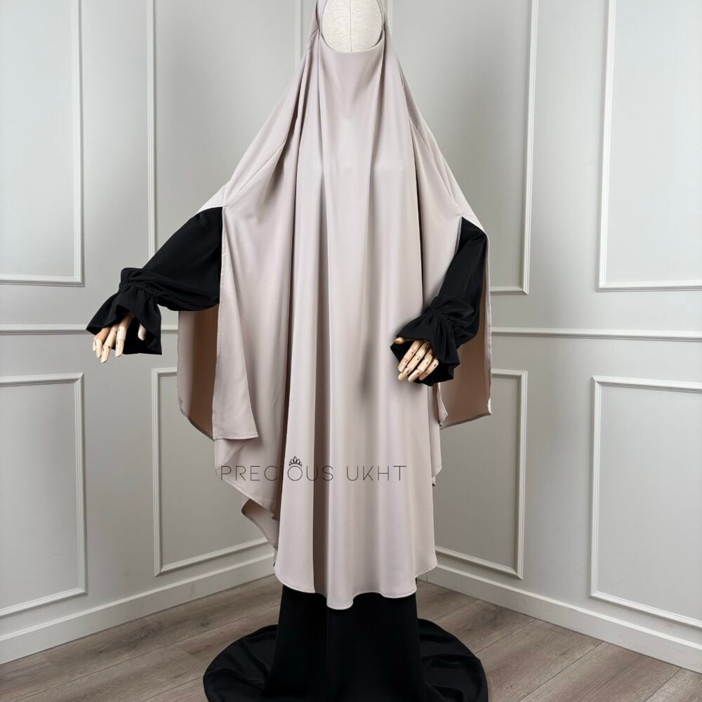 Tieback Knie Khimaar Yemeni 'Beige' (Medina Silk)